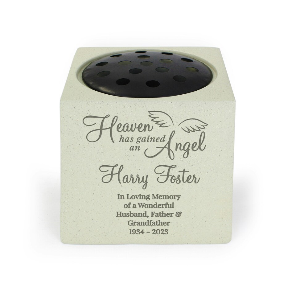 image 1 of Personalised Angel Memorial Vase