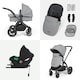 image 5 of Stomp Luxe 12pc Travel System with Cirrus i-Size Car Seat & ISOFIX Base, Carrycot, Reversible Seat, Rain Cover & More (Black/Pearl Grey/Black)