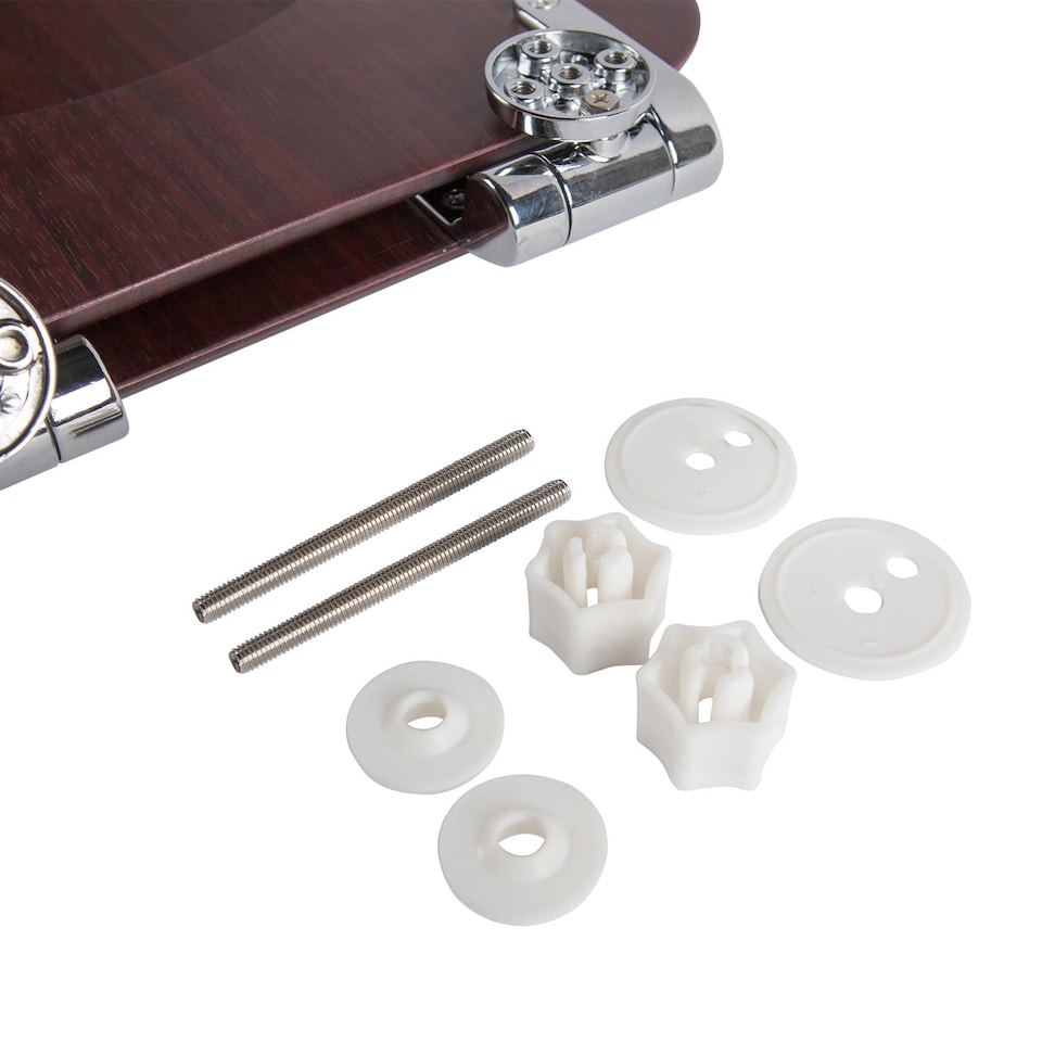 image 1 of Harbour Housewares Soft Close Wooden Toilet Seat - Dark Oak | Brown | Dark Oak