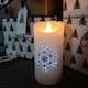 image 1 of 15cm Battery Operated Glitter Snowflake Dancing LED Candle Christmas Decoration with Round Lines