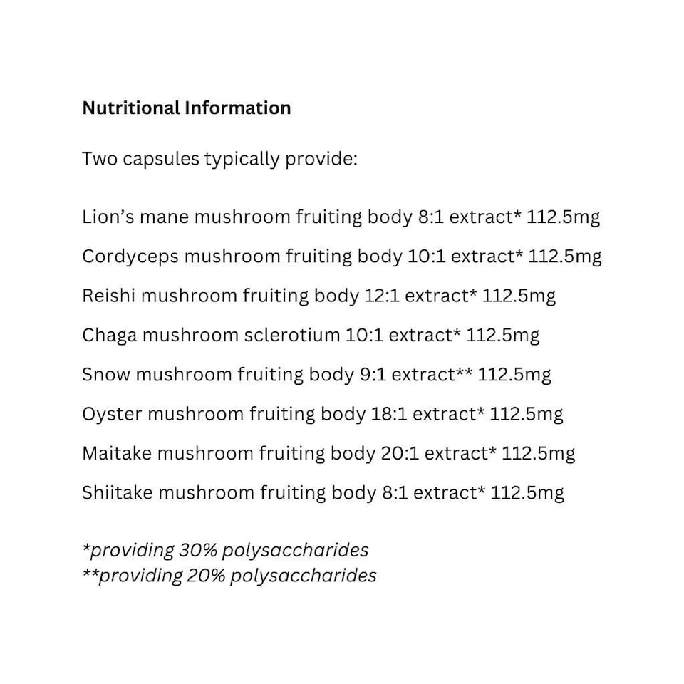 image 1 of Higher Nature Mushroom Vitality Capsules 60