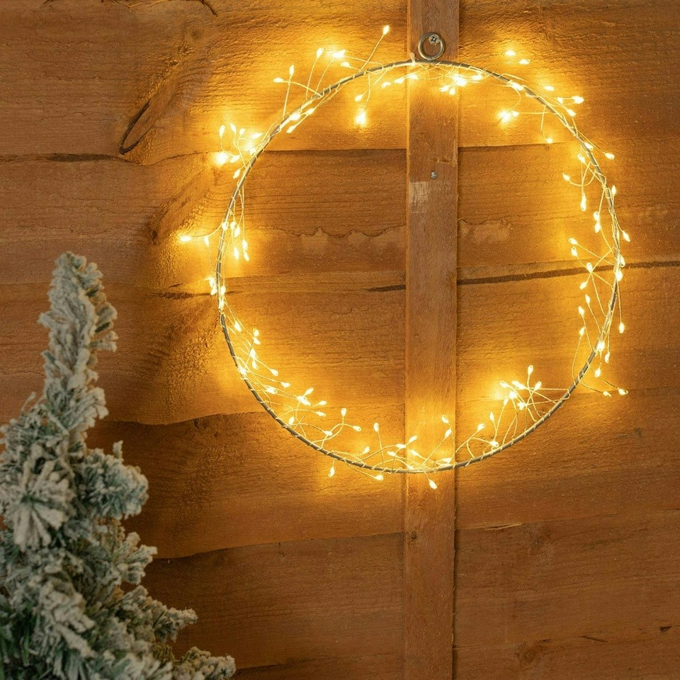 image 1 of ValueLights Firecracker Hoop White Outdoor Wall Light