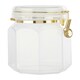 image 1 of Interiors By Premier Elegant Design Gozo Octagonal Storage Jar 1200 ml, Durable Glass Jar With Lid, Sleek Airtight Storage Jar