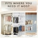 image 6 of Telescopic Wardrobe Organiser Double White Rail Clothes Rack Baskets Storage White | One Size