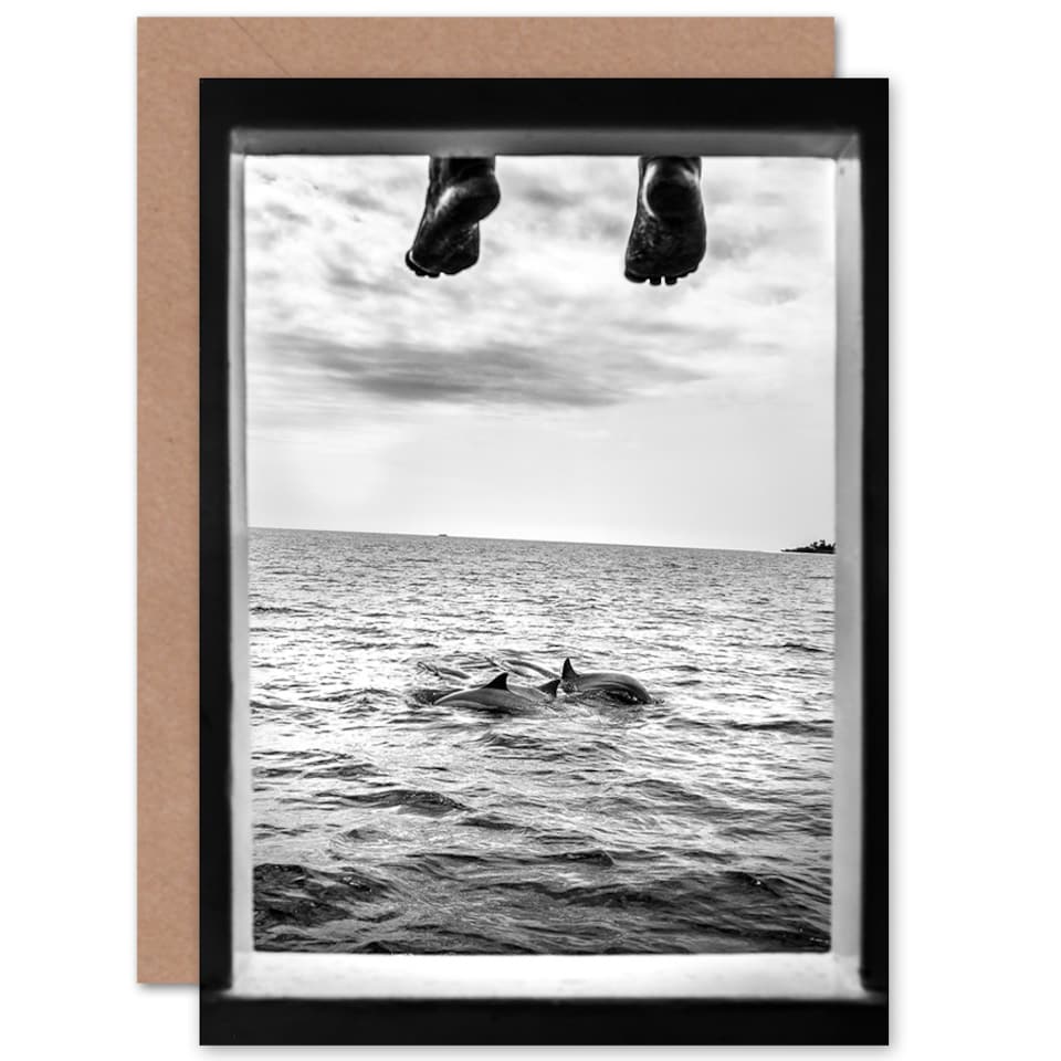 image 1 of Maldives Dolphins Feet Greetings Card