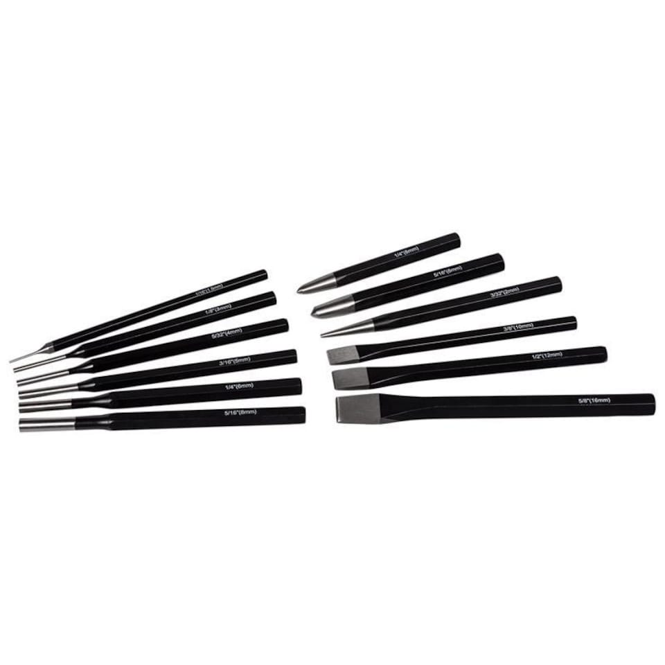image 1 of Roughneck Punch & Chisel Set 12 Piece | Multi | Multi Colour | One Size | 1