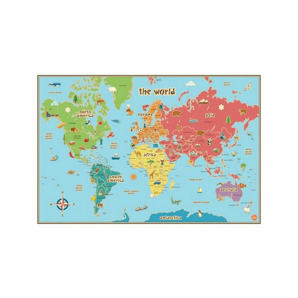 Wallpops Childrens/Kids Laminated Map - Multicoloured - 61cm x 91.5cm