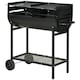 image 1 of Outsunny Trolley Portable Outdoor Charcoal Barbecue Grill Cart 2 Rolling Wheels Black
