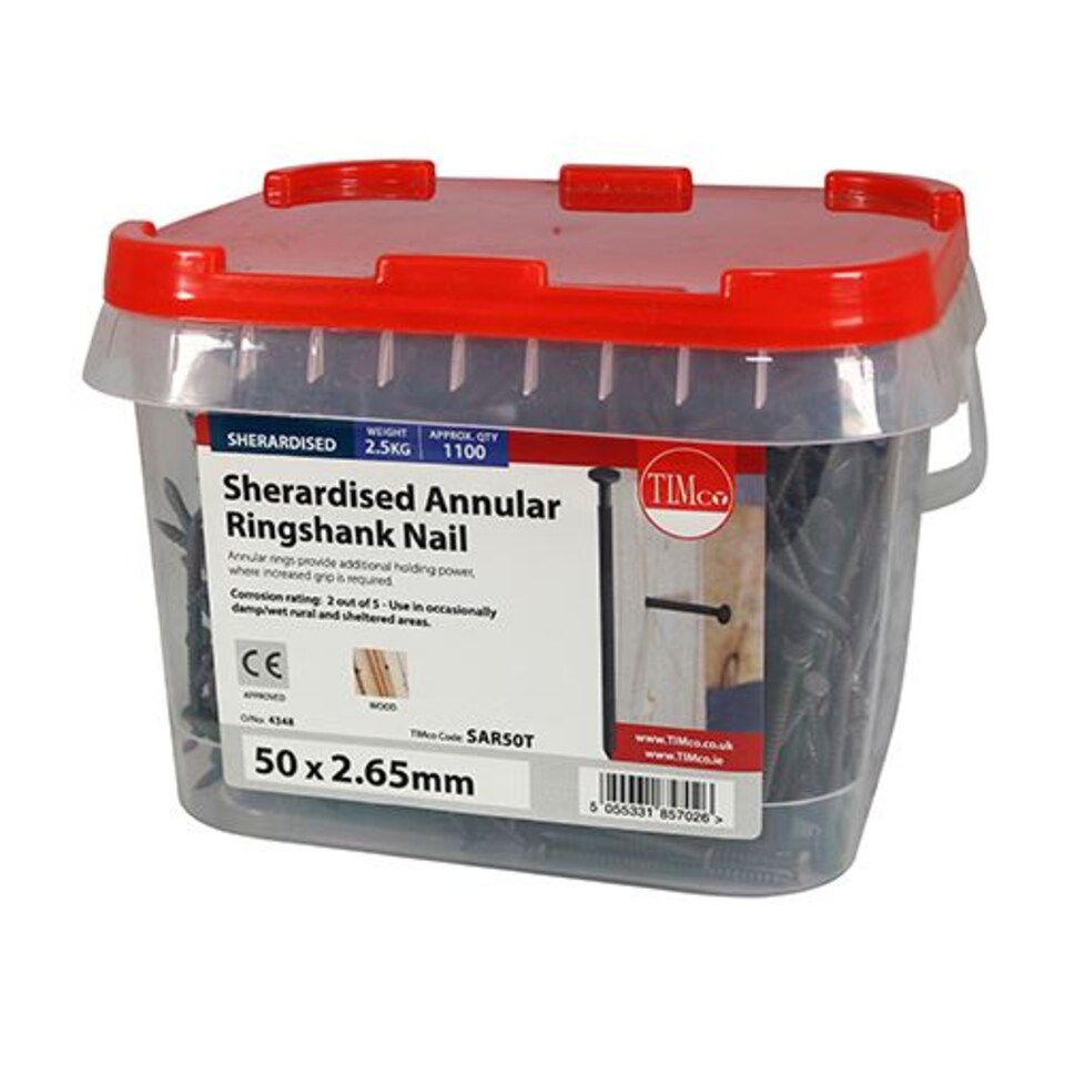 image 1 of Timco - Annular Ringshank Nails - Sherardised (Size 50 x 2.65 - 2.5 Kilograms)