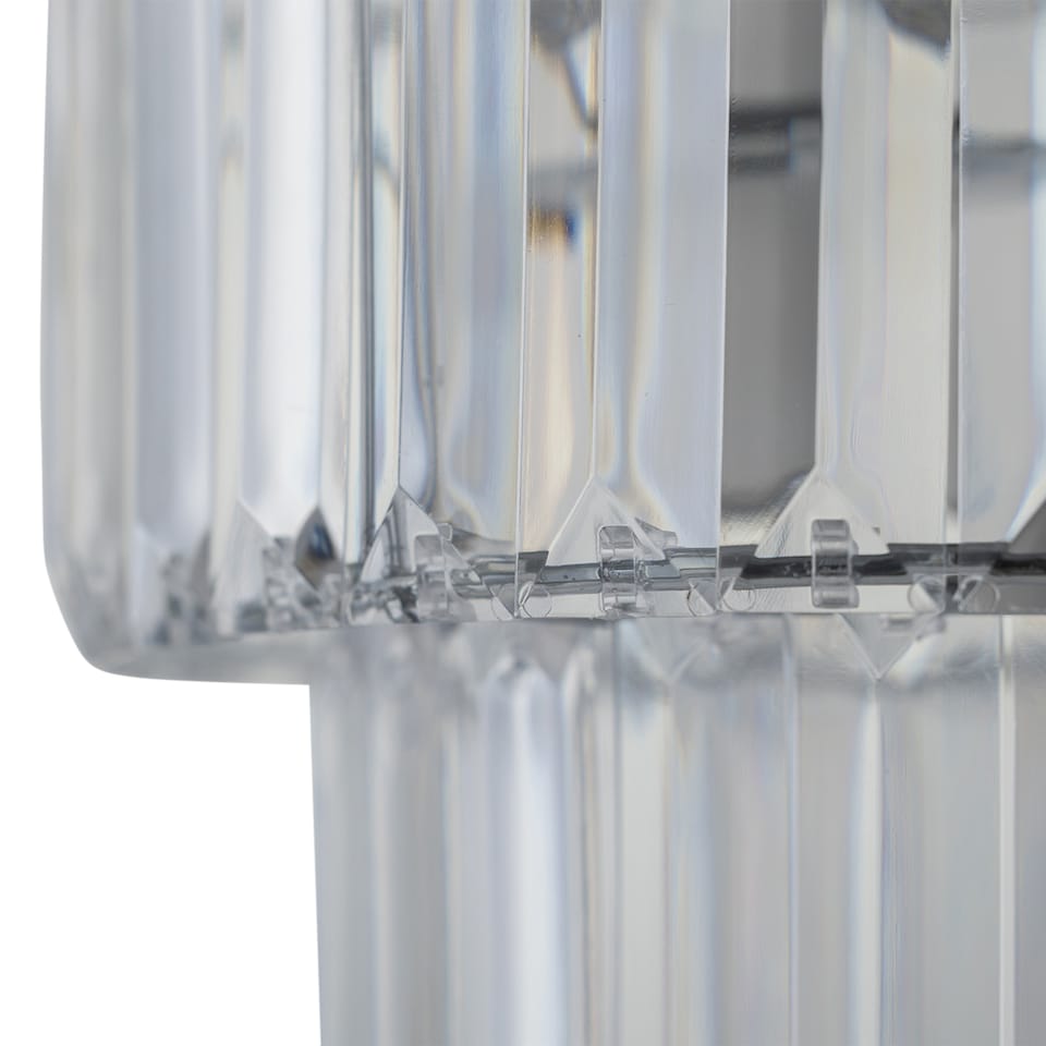 image 1 of Clint - Clear Acrylic Crystal Two Tier Easy Fit Pendant Shade | Clear | Chrome | Medium | 1