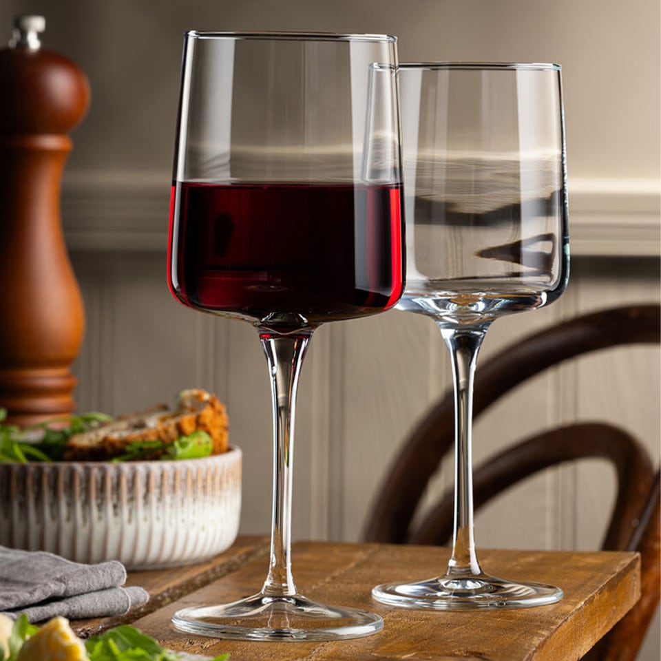 image 1 of Wine Glasses Clear Glass Goblets Stemware Barware | Clear | 6x430ml
