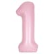 image 1 of Matte Lovely Pink Number 1 Helium Foil Giant Balloon 86cm / 34 in | Pink