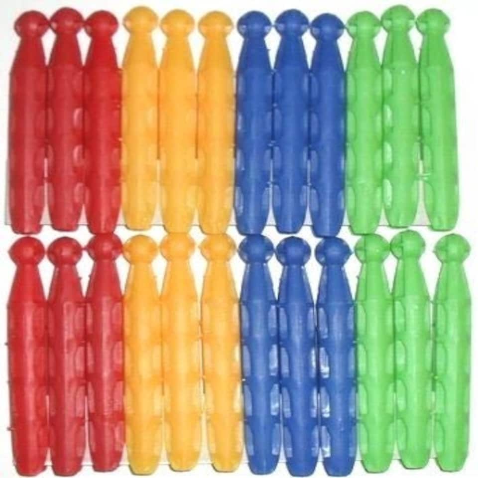 image 1 of Pack of 24 Coloured Plastic Dolly Pegs