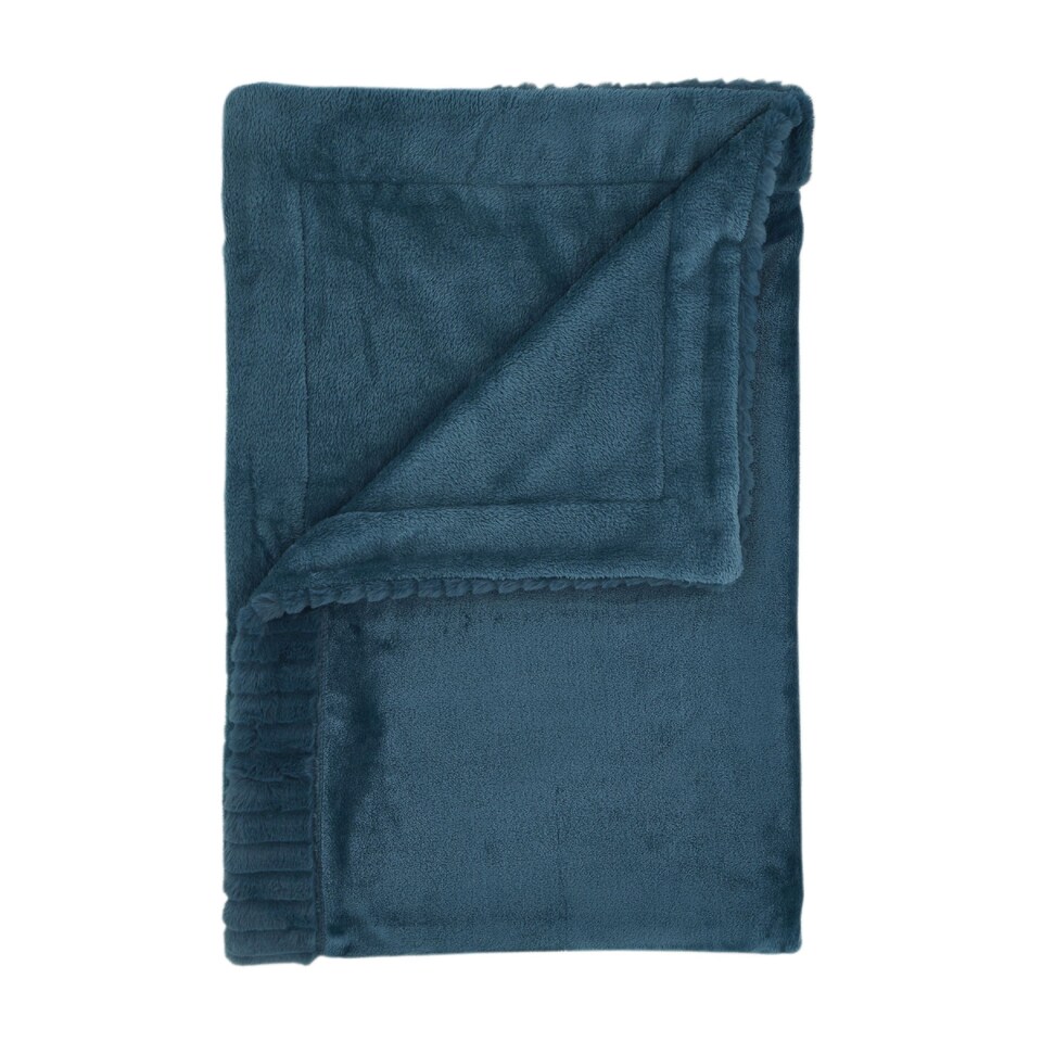 image 1 of Catherine Lansfield Velvet And Faux Fur Soft Touch Blanket Throw | Green | Teal Green