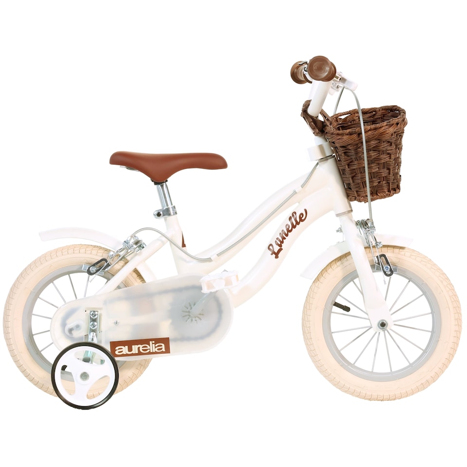 image 1 of Retro 12" Kids Bicycle - White Classic Vintage Style Bike for Children