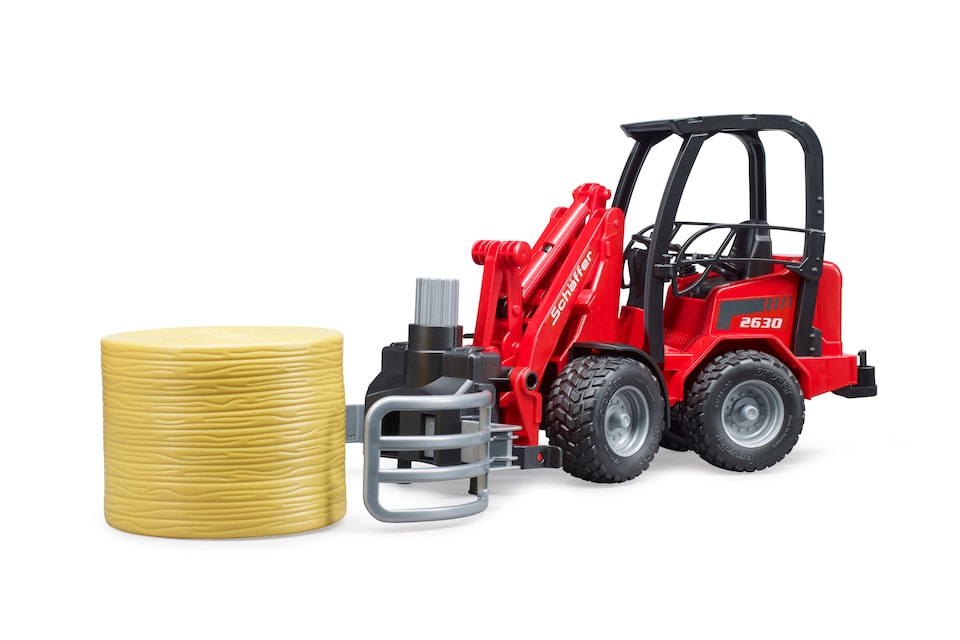 image 1 of Bruder Sch ffer Compact loader 2630 with bale gripper 1 round bale Construction Loader Model