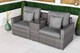 image 4 of Havana 2 Seat Modular Sofa Rattan Garden Bistro Balcony Furniture Set Outdoor Drinks Cooler Table | Grey | Grey | Two Seater