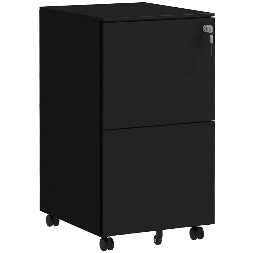 image 1 of Vinsetto Steel File Cabinet with Hanging Bar for Letter A4 Legal Size Black