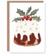image 1 of Cake Holly Leaf Icing Bright Festive Pudding For Mum Christmas Card