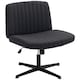 image 1 of HOMCOM Linen Criss Cross Legged Office Chair with Rock Function, Black