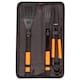 image 1 of BobbyQ 3pc Orange Rope Wooden BBQ Tools Set - Outdoor Kitchen Camping Barbecue Grill Cooking Utensils Accessories Gift Kit for Men with Bag