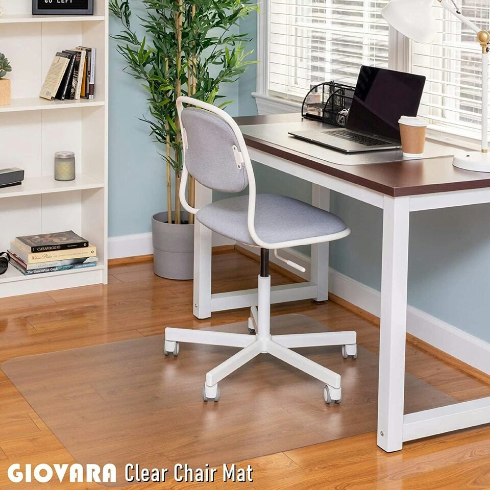image 1 of Clear Chair Mat for Hard Floors, 90x120cm Rectangular, High Impact Strength, Non-Slip, Non-Recycling Material Clear