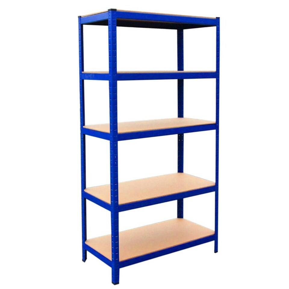 image 1 of Garage Racking - Junk Eater Bundle - Boltless 5 Tier Garage Shelves Blue