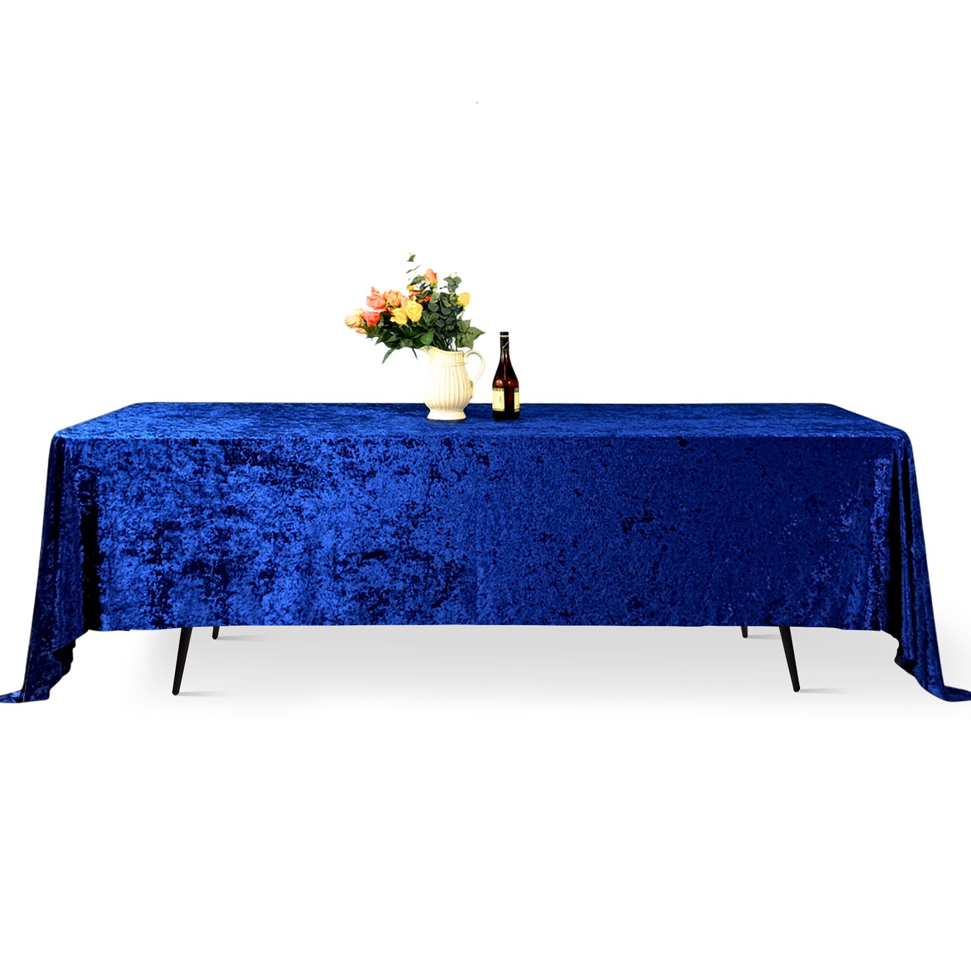 Rectangle Crushed Velvet Table Cloth, Washable Table Cover - 70" x 144"