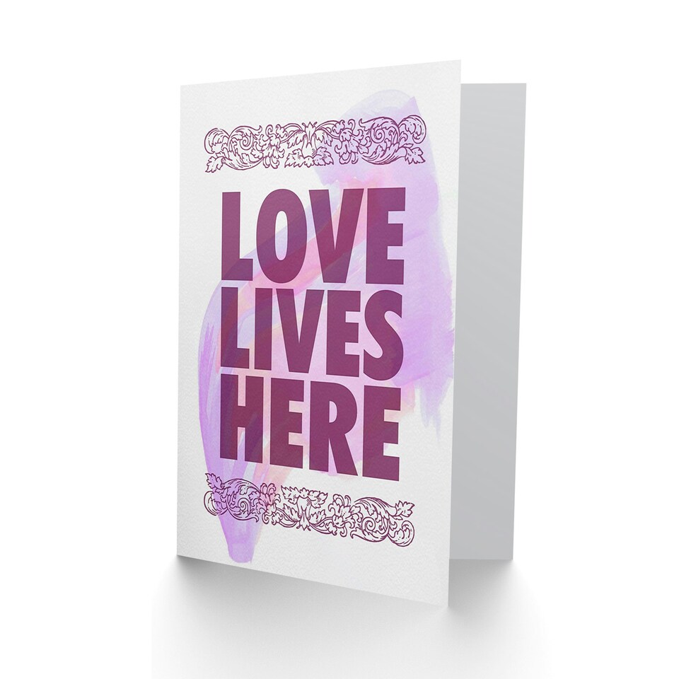 image 1 of Love Lives Here Partner Anniversary Love Valentines Day Card