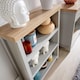 image 5 of Grey Oak Low Bookcase Display Unit 3 Bookshelves DVD Storage Two Tone