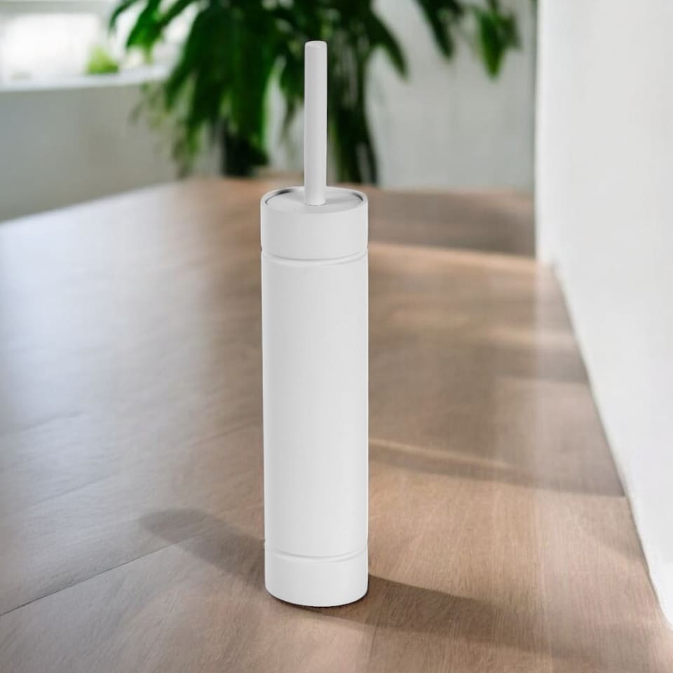 image 1 of Showerdrape Draco White Slimline Toilet Brush & Holder | White