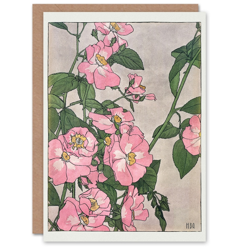 image 1 of Hannah Borger Overbeck Art Card Prairie Rose Flowers
