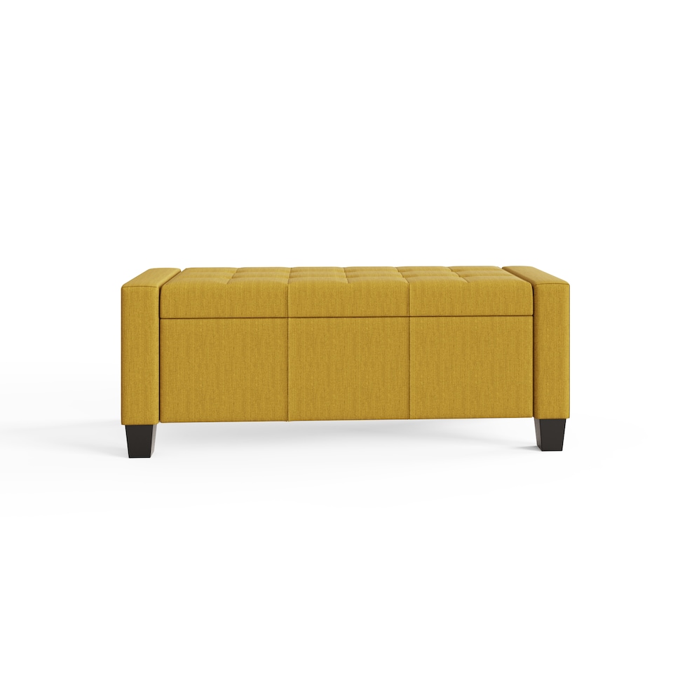 image 1 of Verona Ottoman Storage Bench | Yellow | Mustard