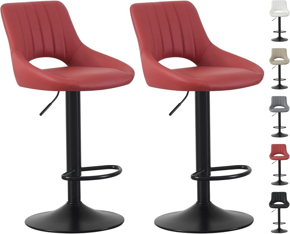 image 1 of MCC Direct Set of 2 Height Adjustable Bar Stool Kitchen Breakfast Chairs Stacey