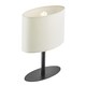image 3 of Modern Designer Oval Table Lamp in Matte Black with Off-White Fabric Shade | Black