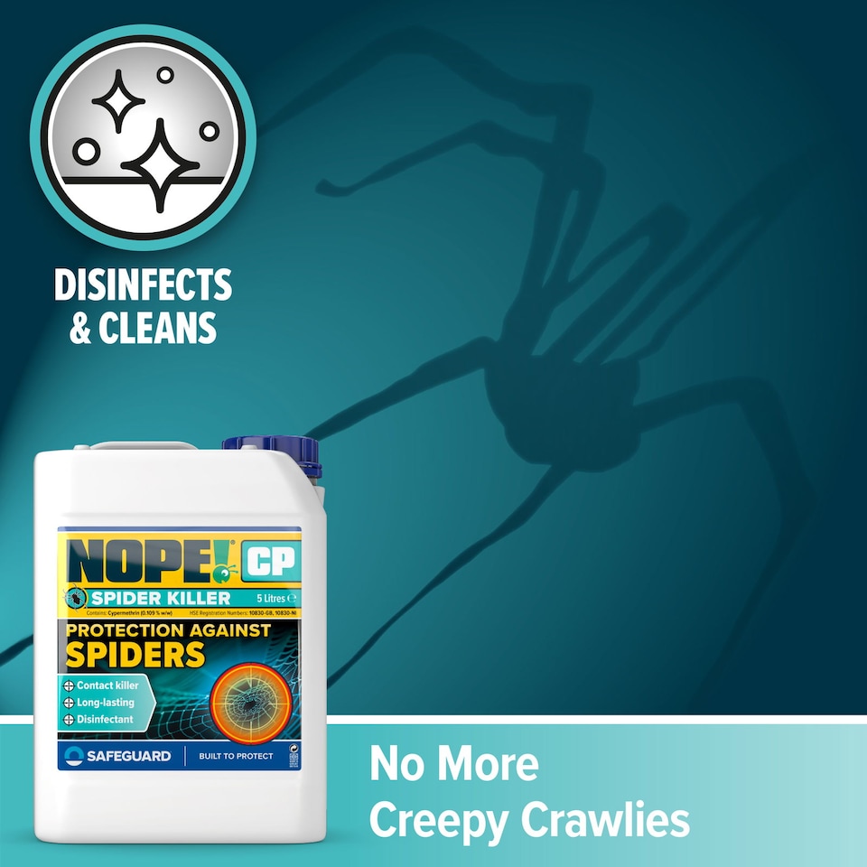 image 1 of NOPE Spider Killer Spray - 5L & Sprayer - Contact Killer For all Types of Spiders. Odourless, for Indoor and Outdoor Use