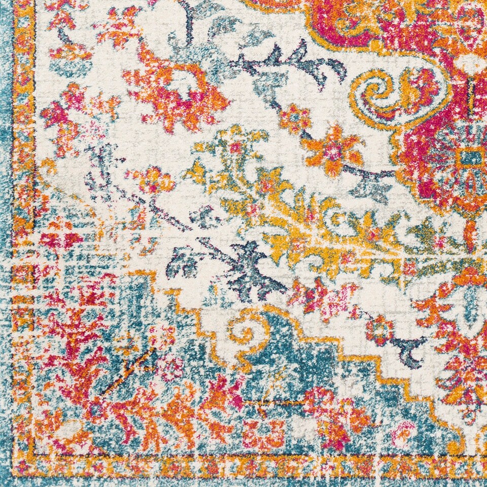 image 1 of LIVABLISS Harput-Vintage Traditional Boho Rug 160 x 220 cm | Blue Orange Yellow Grey