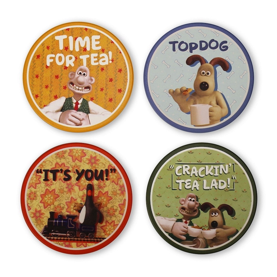 image 1 of Coasters Set of 4 Ceramic - Wallace & Gromit