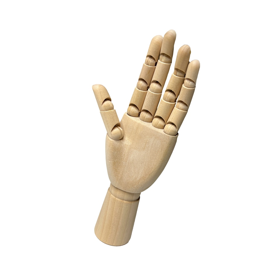 image 1 of Small Wooden Left Hand Manikin 18cm (7")