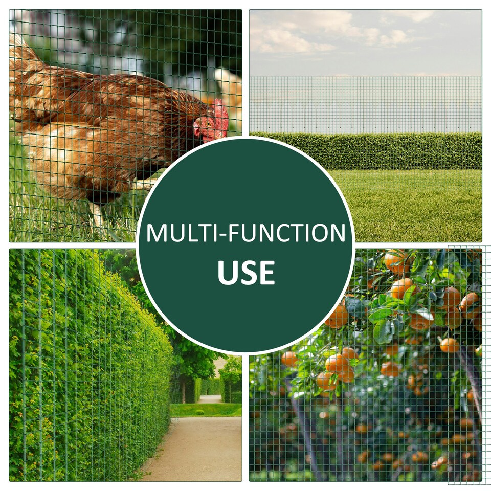 image 1 of PVC Coated Welded Wire Mesh Chicken Poultry Aviary Fence Run Hutch Pet Rabbit