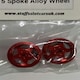 image 2 of Staffs Slot Cars UK 15.8 x 8.5mm Red 5 Spoke Alloy Wheels Staff 16