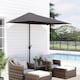 image 2 of Outsunny 2.3m Garden Balcony Half Round Umbrella Metal Parasol Umbrella Grey