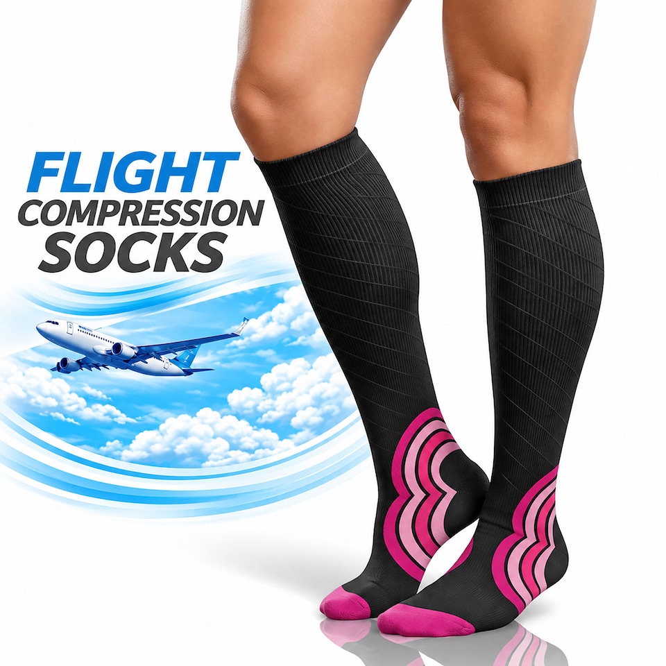 image 1 of aZengear Compression Socks for Women and Men - Seamless Toe, Padded Heel and Sole
