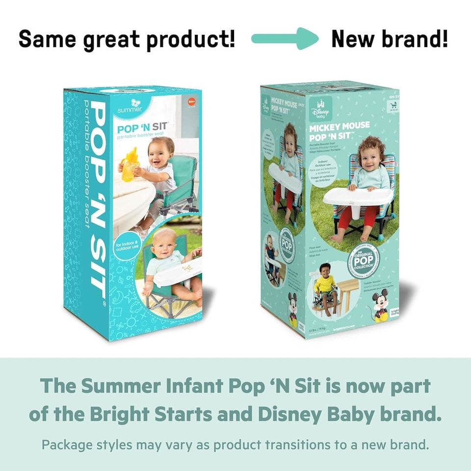 image 1 of Bright Starts Disney Princess Ariel Pop N Sit Portable Booster Baby Floor Seat