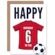 image 1 of Football Strip Kit Dark Red Jersey Age 6 Year Old Child Kids 6th Birthday Card