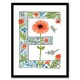 image 1 of Letter E Poppies Floral Birthday Gift Mum Black Framed Wall Art Print A4