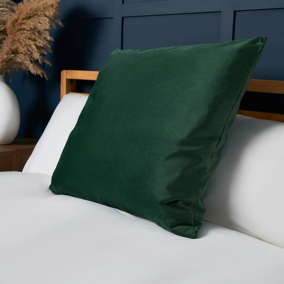 image 1 of BHS Velour Cushion, Green