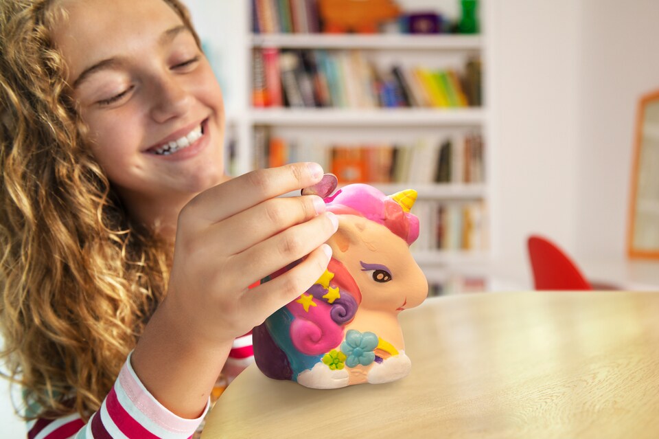 image 1 of KidzMaker - Paint Your Own Mini Glitter Unicorn Bank