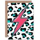 image 1 of Pink Teal Reverse Strong Leopard Quote Blank Just to Say Card