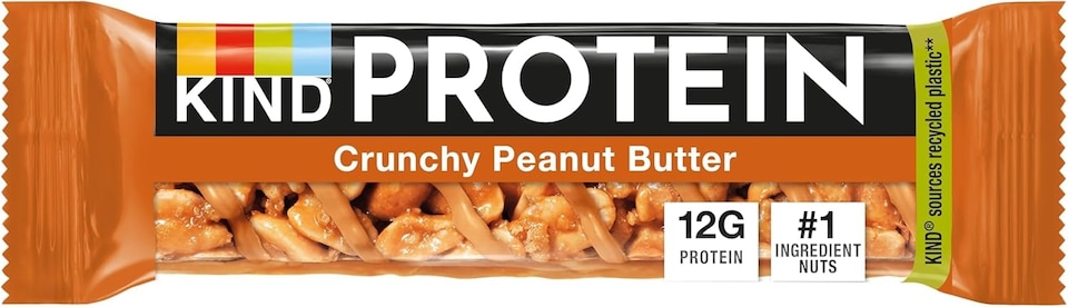 image 1 of KIND Protein Bars, Gluten Free Snack Bars, Crunchy Peanut Butter, High Fibre, Source of Protein, No Artificial Colours, Flavours or Preservatives, 12 x 50g | Brown